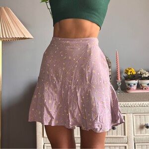 hollister purple floral mini skort